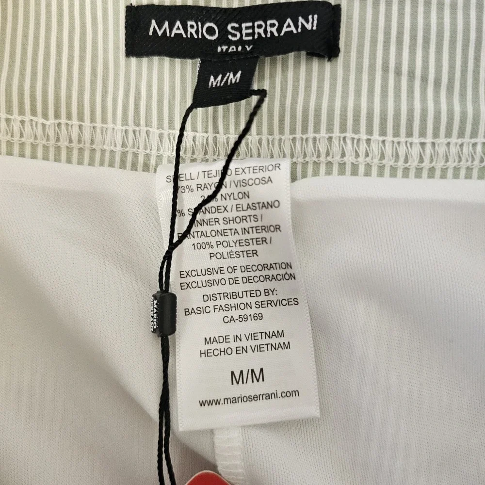 NWT Mario Serrani Ladies Medium‎ Tummy Control Skort Front Pockets Green Striped